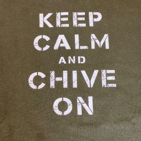 Chive Tees Keep Calm and Chive On Tee Unisex Adult Size XL Green Short Sleeve - Picture 6 of 9